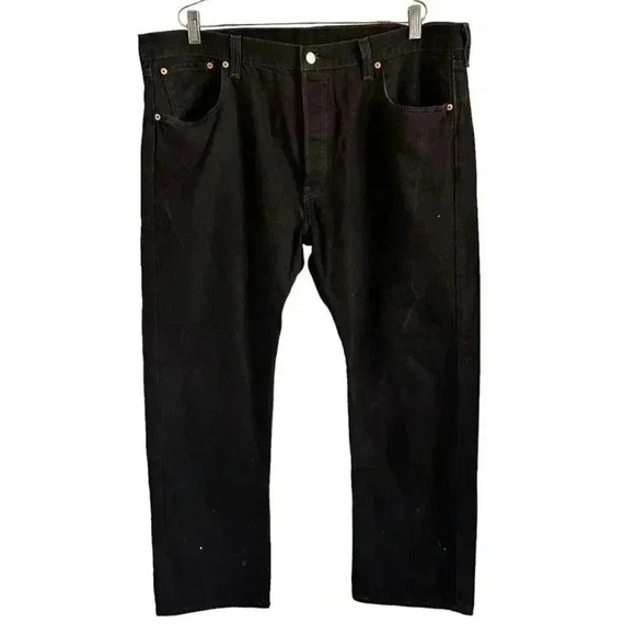 Levi's 501 xx Jeans Men's 42x32 Black 100% Cotton Denim Button Fly - Picture 1 of 16
